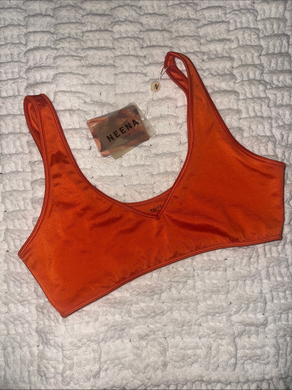 Orange Scoop Bikini Top